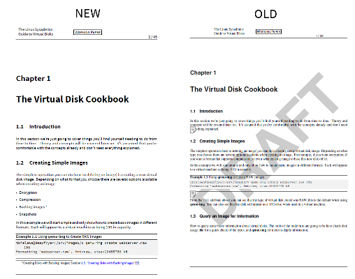 Compare new formatting with old