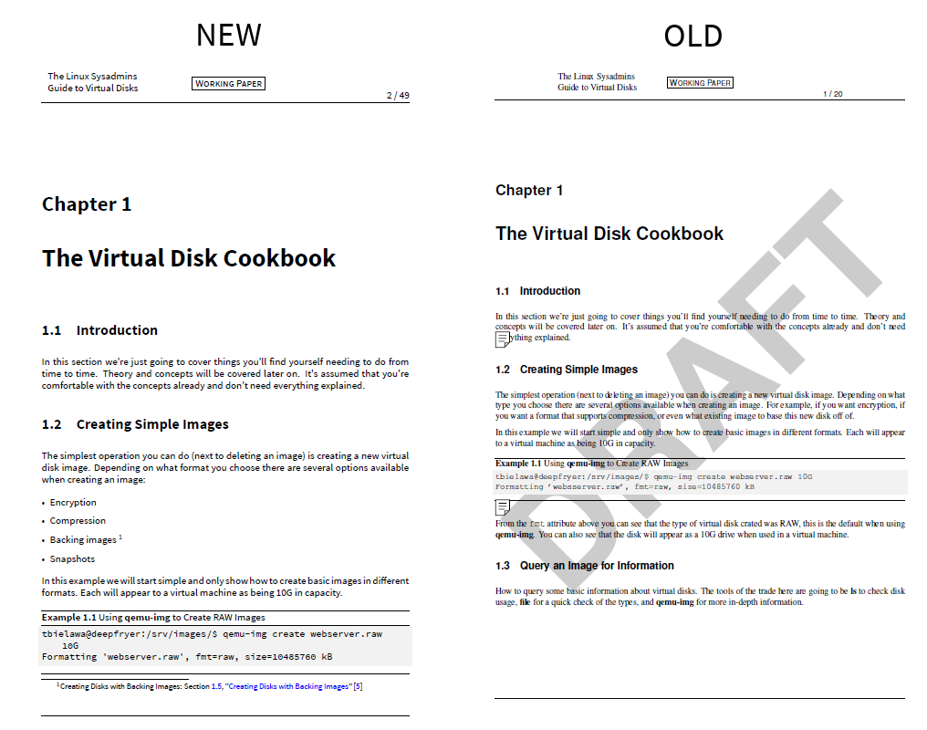 Compare new formatting with old